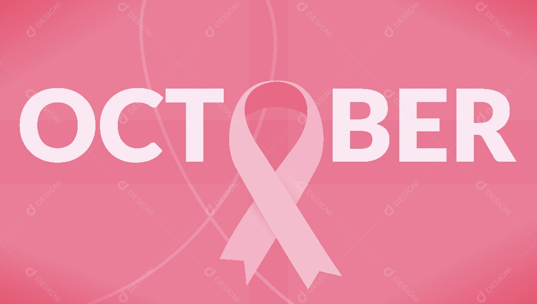 Outubro Rosa Campanha Contra Câncer de Mama Vetor EPS