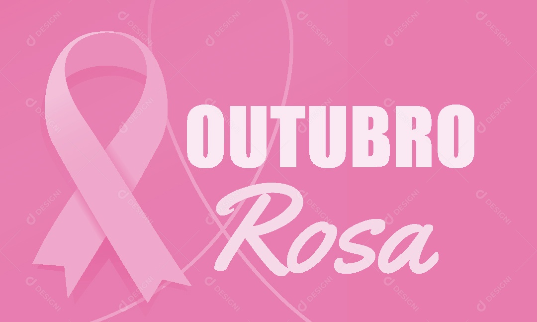 Outubro Rosa Campanha Contra Câncer de Mama Vetor EPS