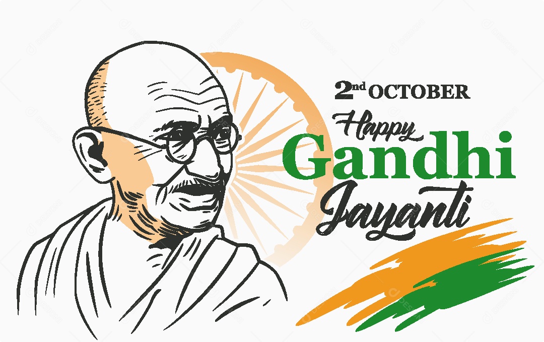 Feliz Dia Gandhi Jayanti 2 de Outubro Vetor EPS