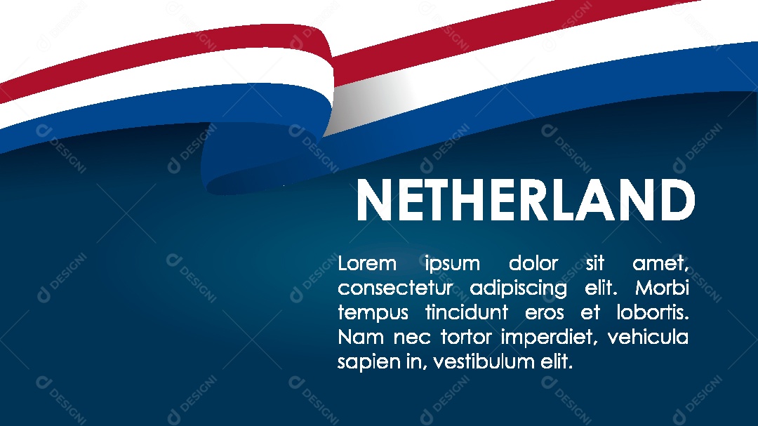Bandeira da Holanda Ilustração Vetor EPS