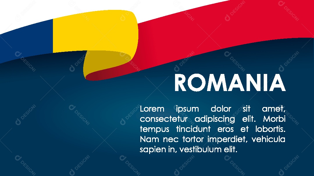 Bandeira da Romênia Ilustração Vetor EPS