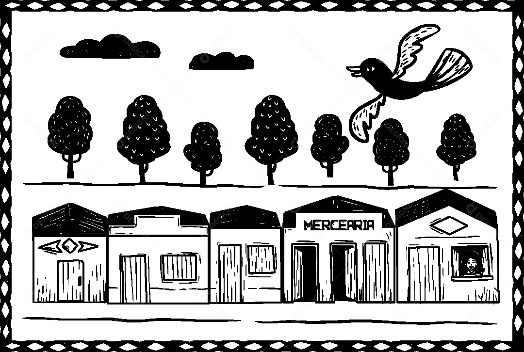 Desenho de Cordel de São João Vetor EPS