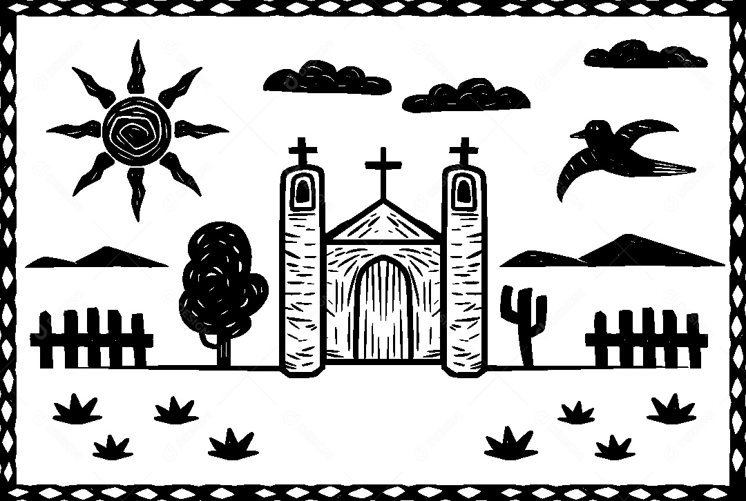 Desenho de Cordel de São João Vetor EPS