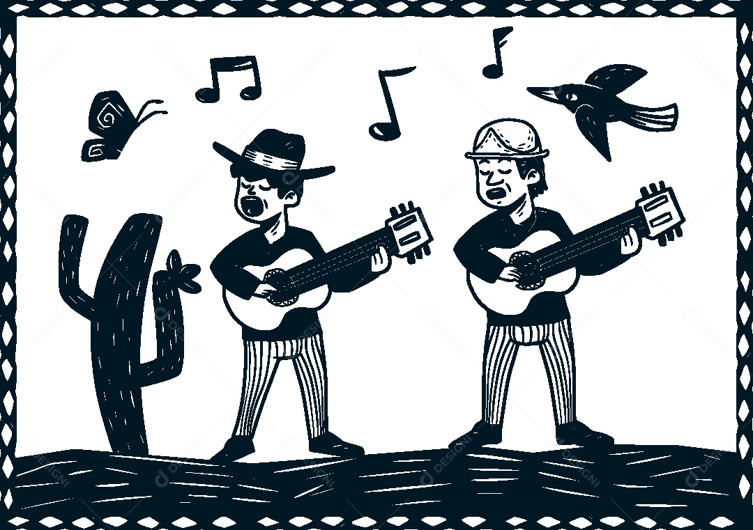 Desenho de Cordel de São João Vetor EPS