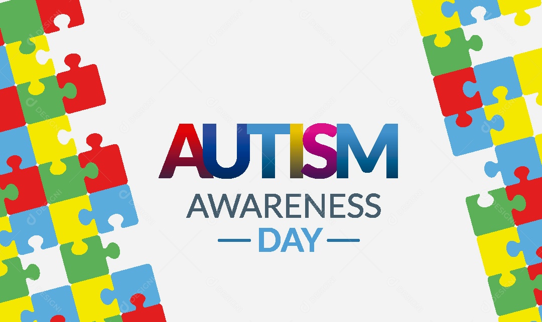Abril Azul Mês de Conscientização do Autismo Vetor EPS