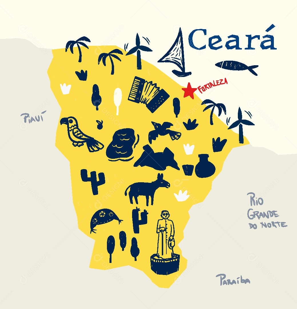 Estado do Ceará Ilustração Vetor EPS