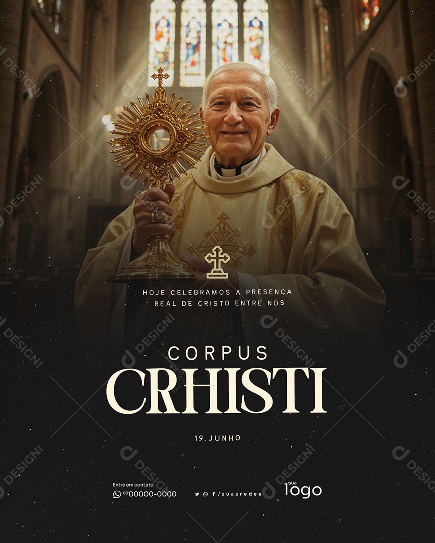 19 De Junho Dia De Corpus Christi Hoje Celebramos a Presença Social Media PSD Editável