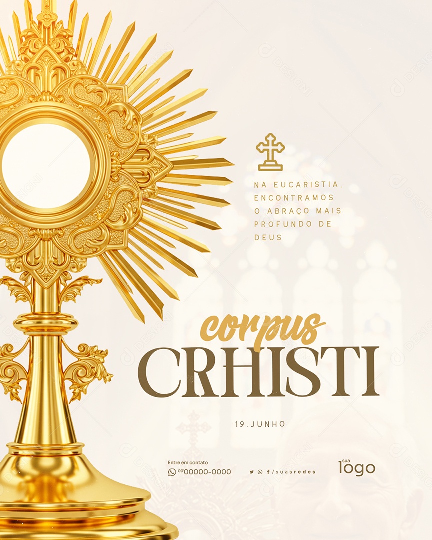 19 De Junho Dia De Corpus Christi Na Eucaristia Social Media PSD Editável