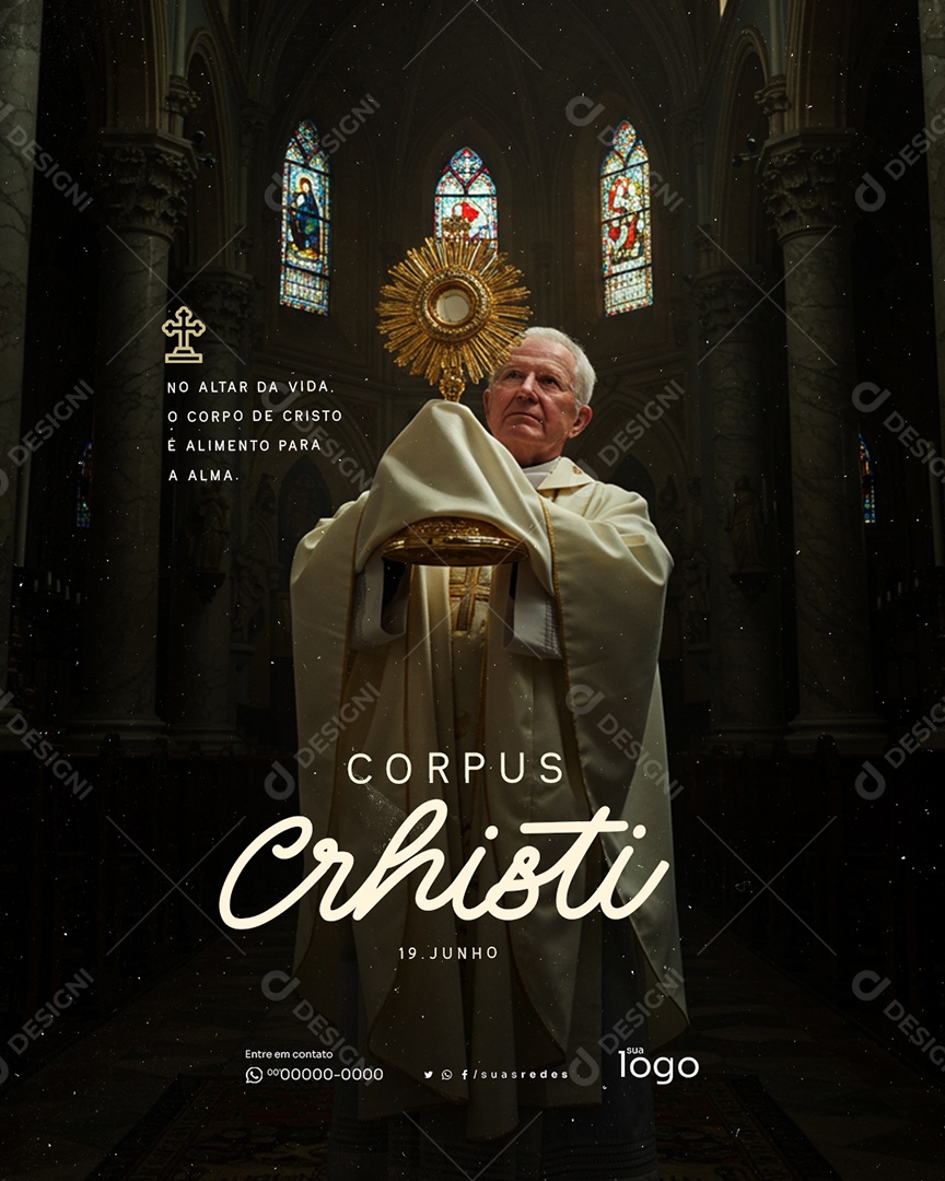 19 De Junho Dia De Corpus Christi No Altar da Vida Social Media PSD Editável