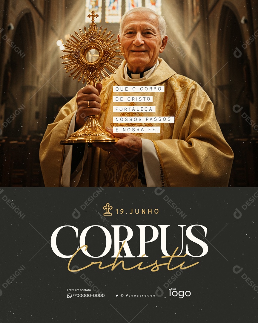 Dia De Corpus Christi 19 De Junho Que o Corpo de Cristo Social Media PSD Editável