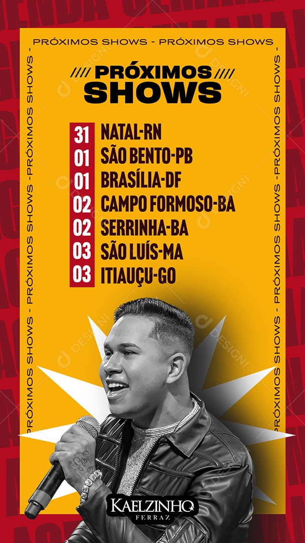 Story Flyer Agenda Kaelzinho Social Media PSD Editável