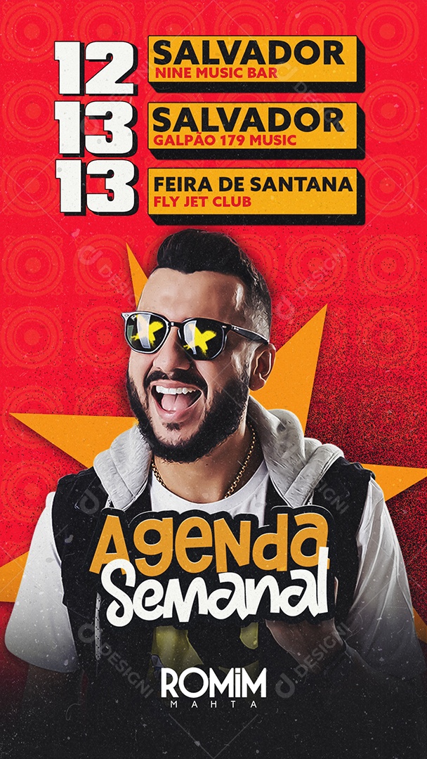 Story Flyer Agenda Semanal Romim Social Media PSD Editável