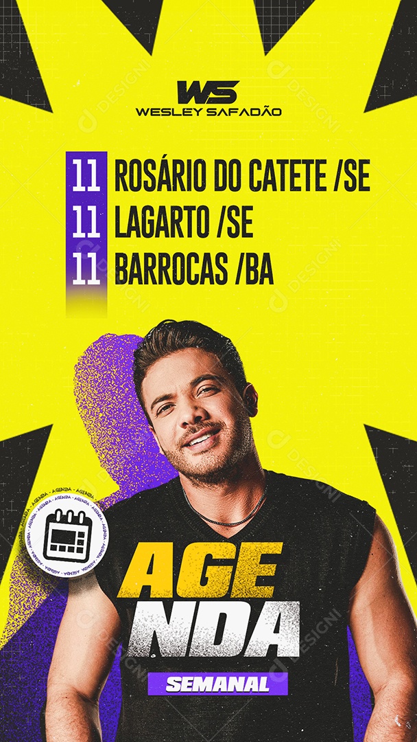 Story Flyer Agenda Wesley Safadão Social Media PSD Editável