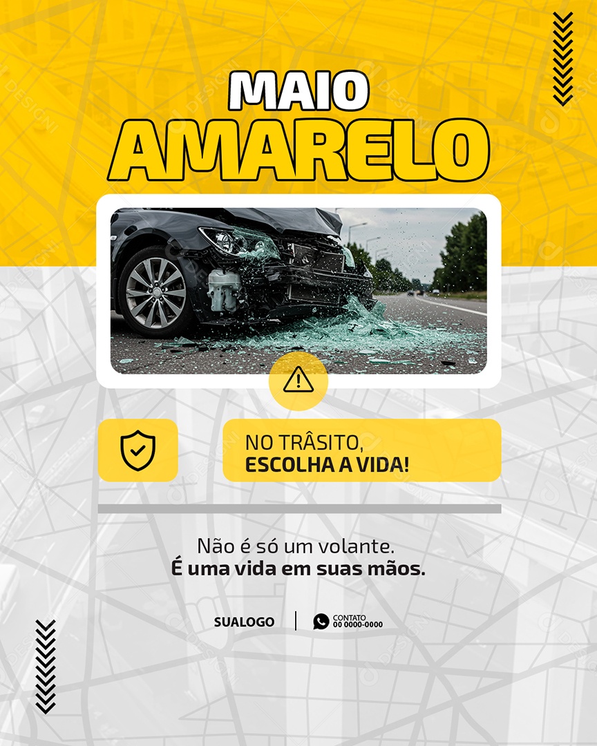 Maio Amarelo Escolha a Vida Social Media PSD Editável