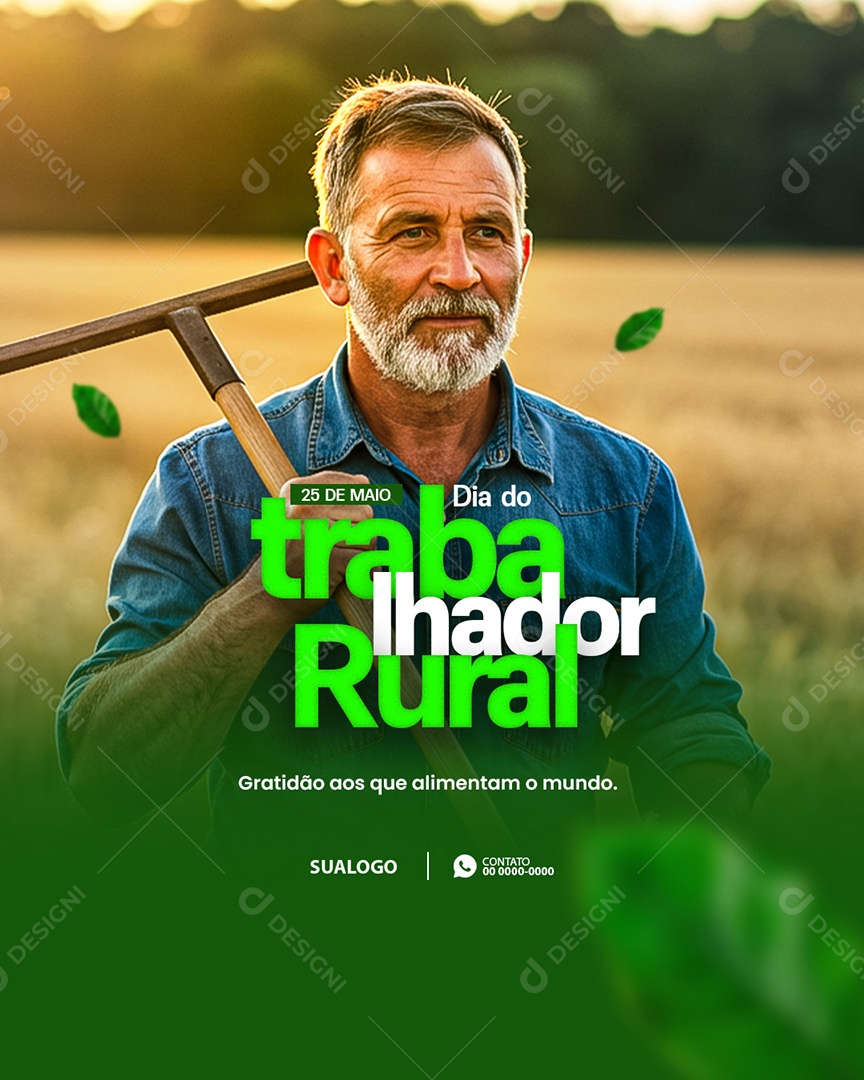Dia do Trabalhador Rural 25 de Maio Social Media PSD Editável