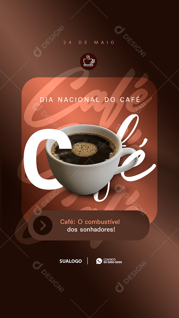 Dia Nacional do Café 24 de Maio Social Media PSD Editável