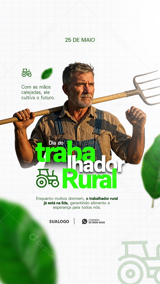 Story Dia do Trabalhador Rural 25 de Maio Social Media PSD Editável