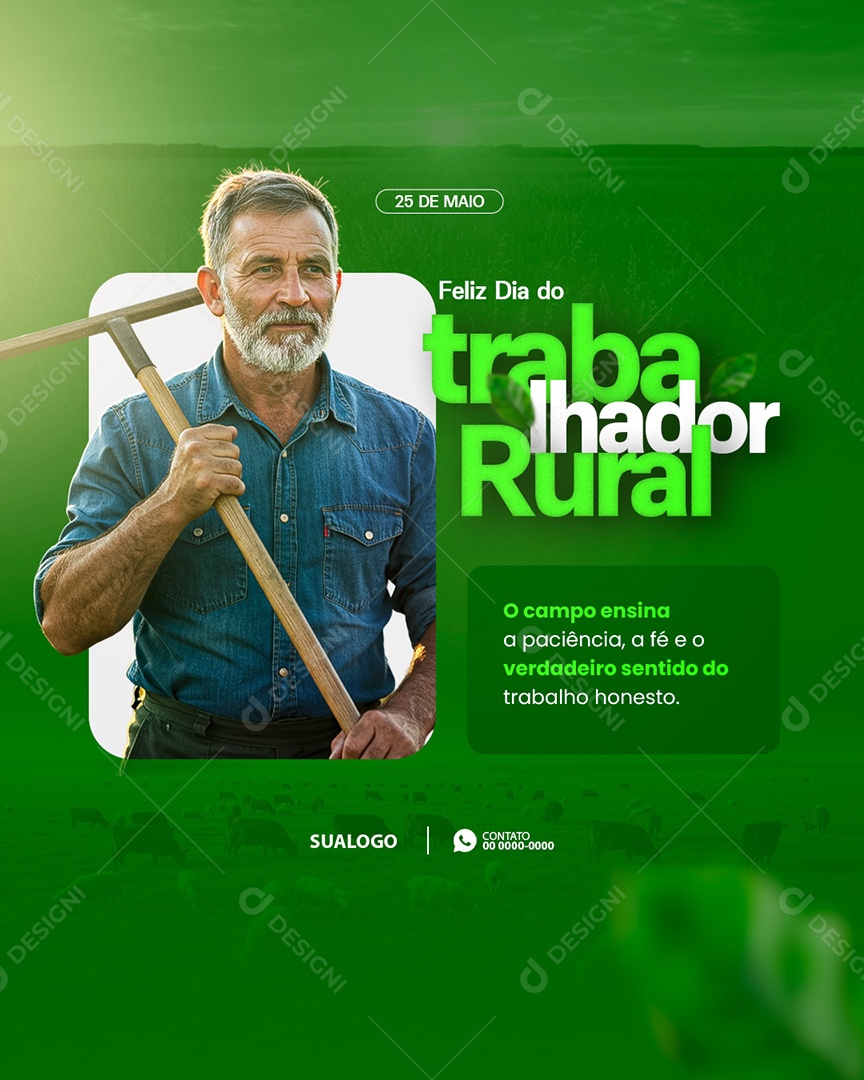 Dia do Trabalhador Rural 25 de Maio Social Media PSD Editável