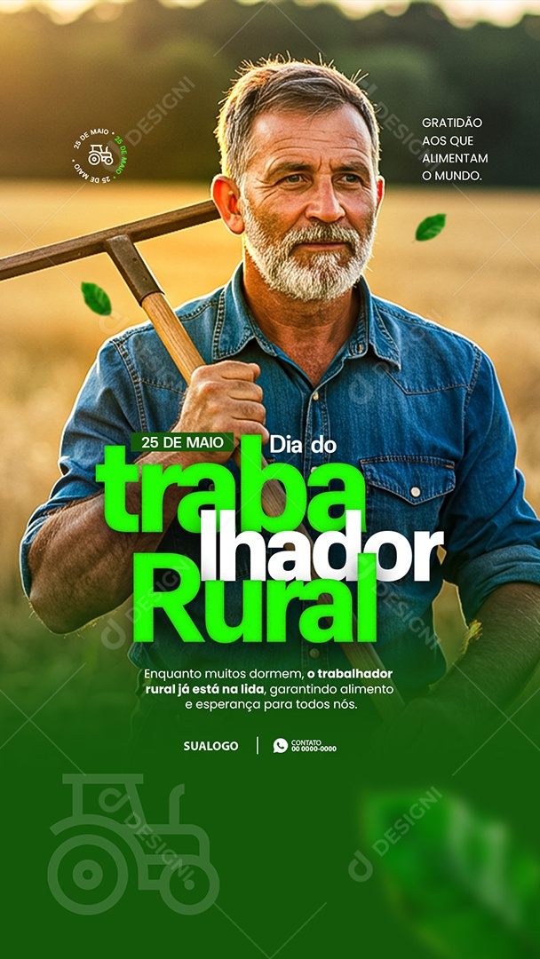 Story Dia do Trabalhador Rural 25 de Maio Social Media PSD Editável