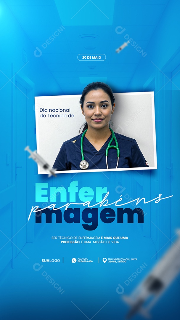 Story Dia Nacional do Técnico de Enfermagem Social Media PSD Editável