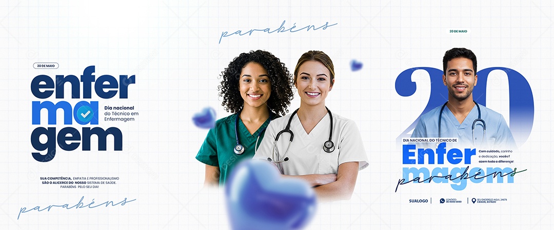 Banner Dia Nacional do Técnico de Enfermagem Social Media PSD Editável