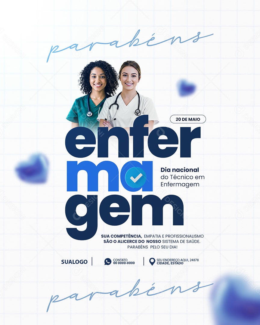 Dia Nacional do Técnico de Enfermagem Social Media PSD Editável