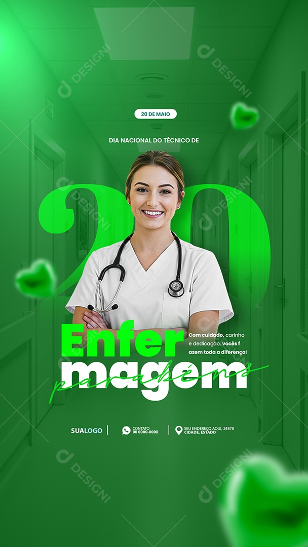 Story Dia Nacional do Técnico de Enfermagem Social Media PSD Editável