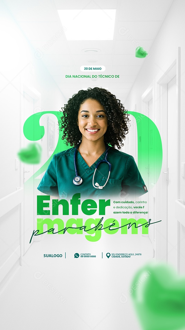 Dia Nacional do Técnico de Enfermagem Social Media PSD Editável