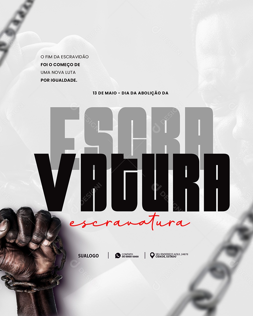 Dia da Abolição da Escravatura Social Media PSD Editável