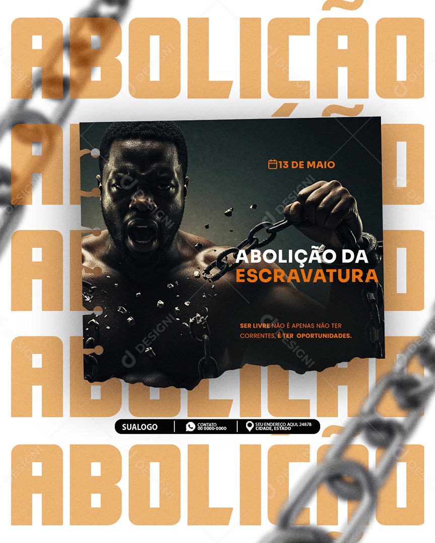 Dia da Abolição da Escravatura Social Media PSD Editável