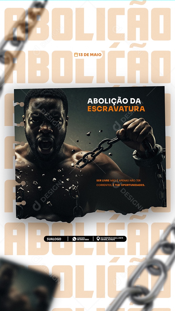 Story Dia da Abolição da Escravatura Social Media PSD Editável