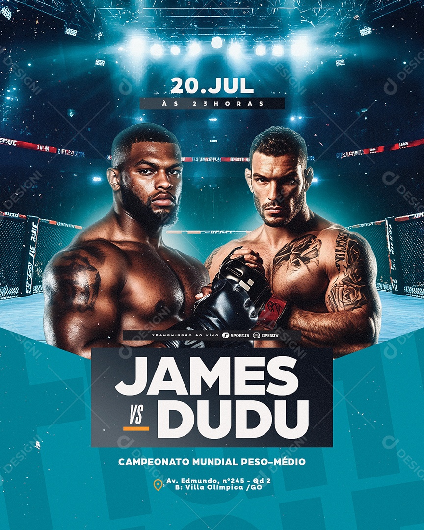 Campeonato Mundial Peso Médio Social Media PSD Editável