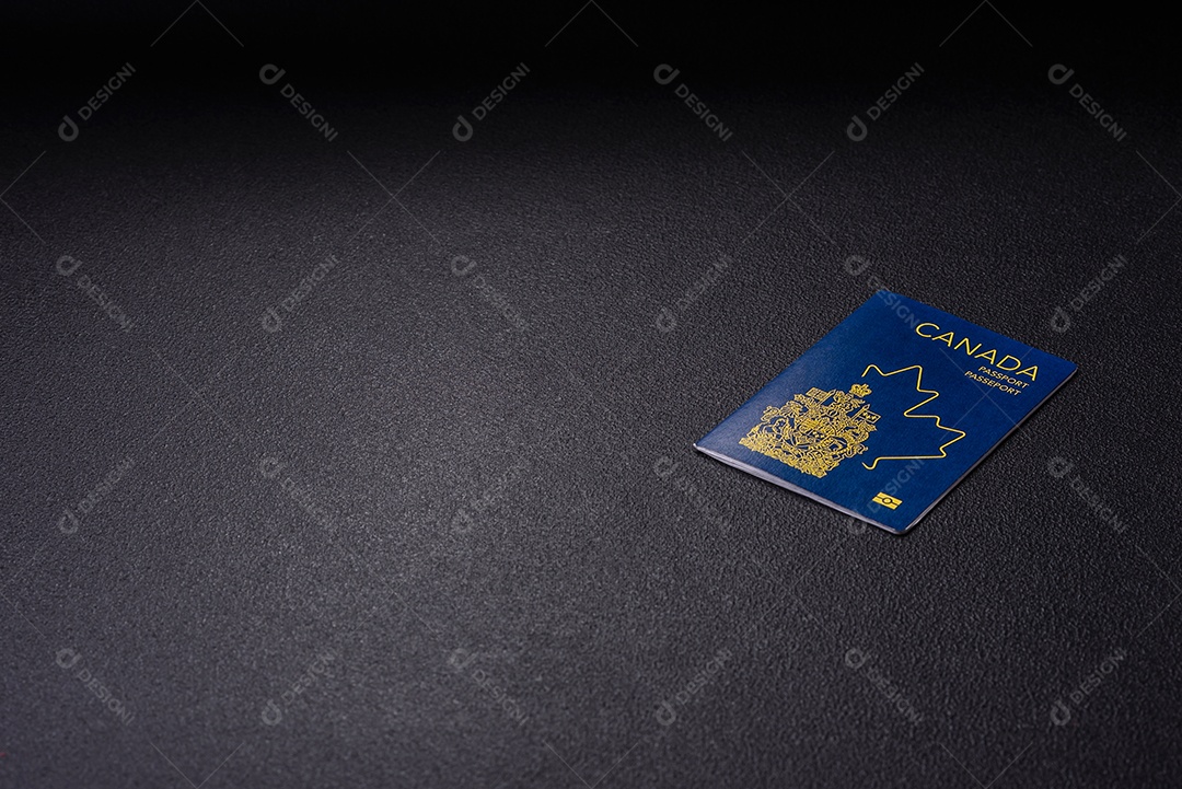 Passaporte canada em uma mesa de concreto