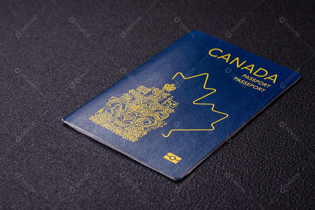 Passaporte canada em uma mesa de concreto