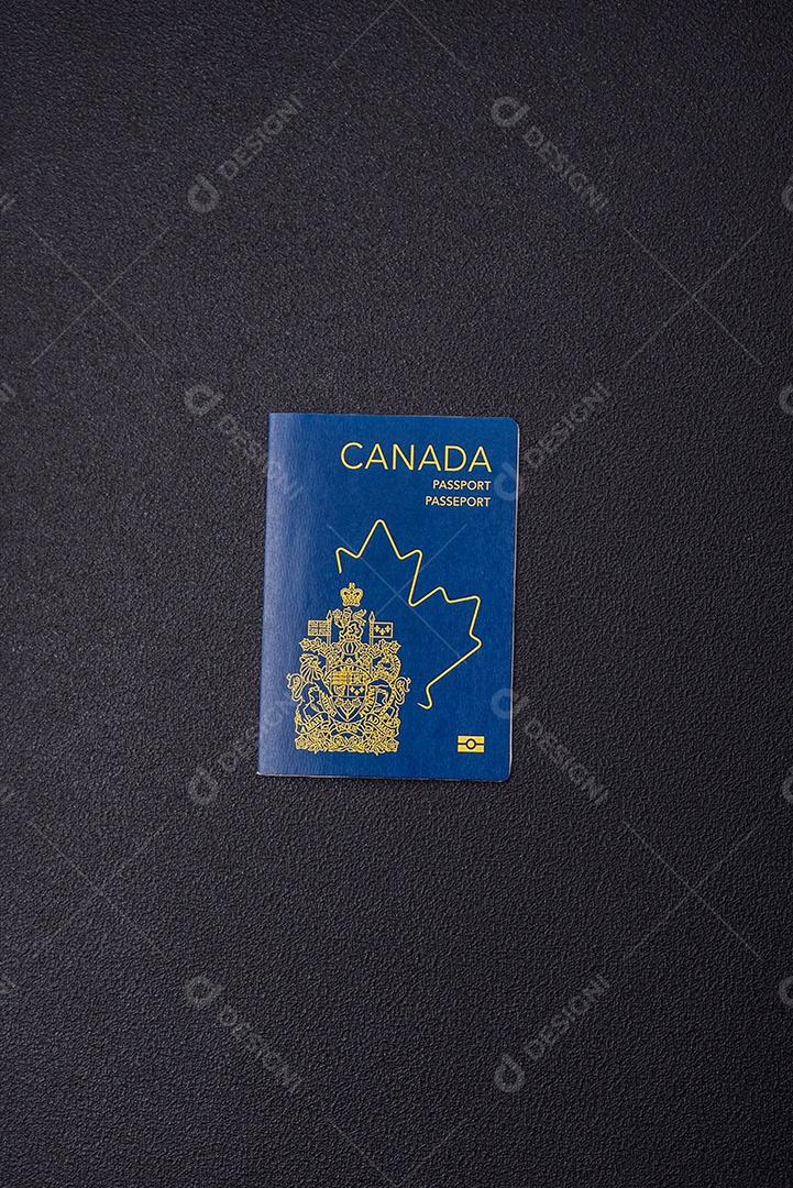 Passaporte canada em uma mesa de concreto