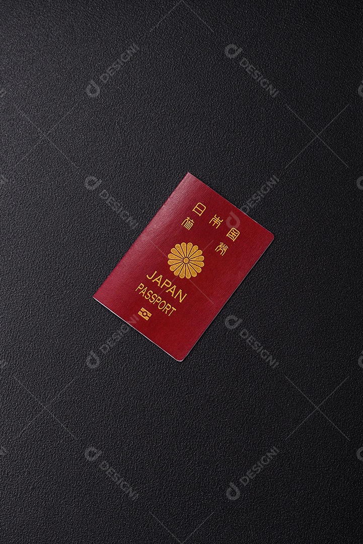 Passaporte japão em uma mesa de concreto