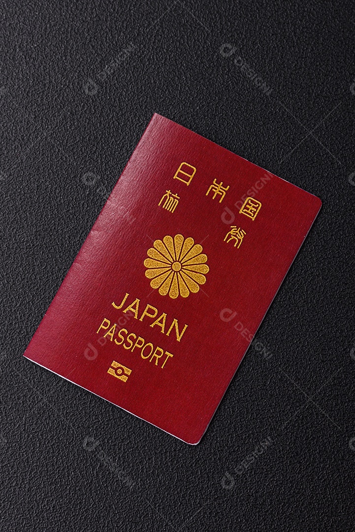 Passaporte japão em uma mesa de concreto