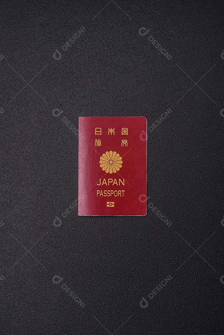 Passaporte japão em uma mesa de concreto