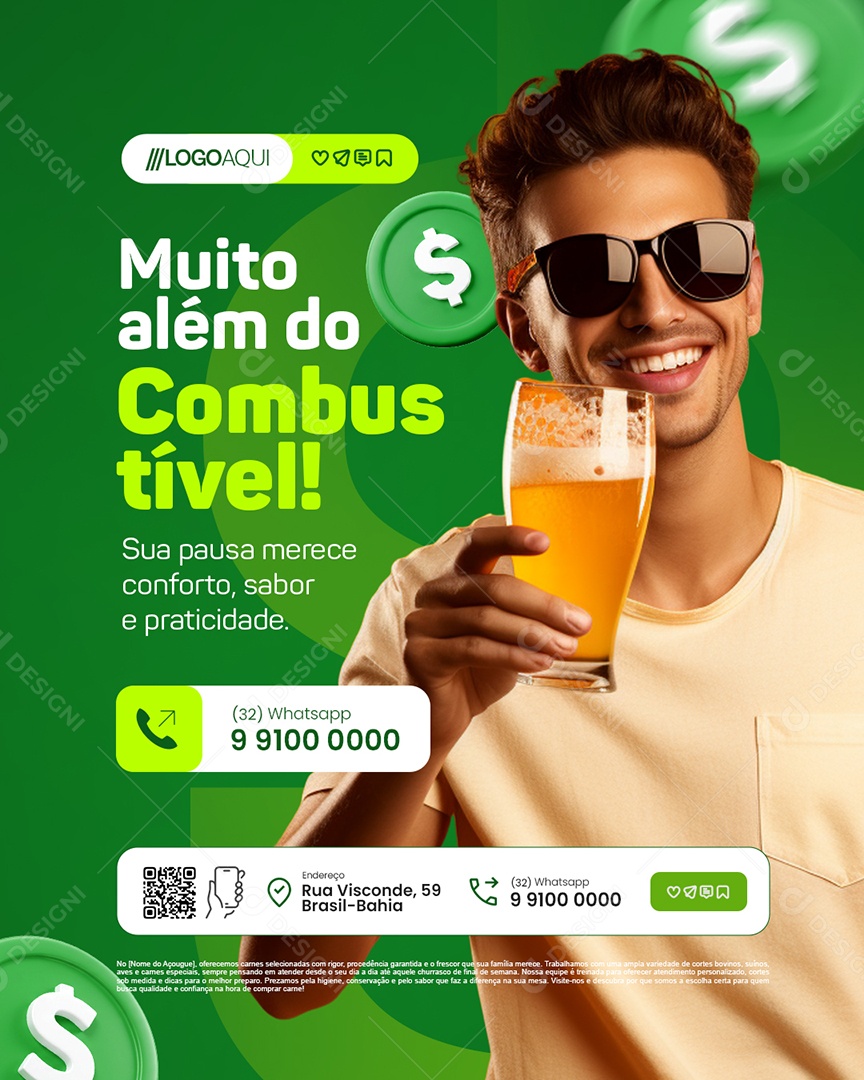 Conveniência Muito Além do Combustível Social Media PSD Editável