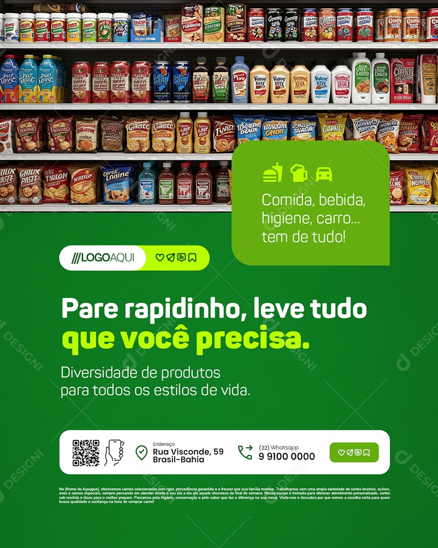 Conveniência Pare Rapidinho Social Media PSD Editável