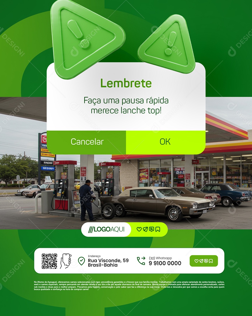 Conveniência Lembrete Social Media PSD Editável