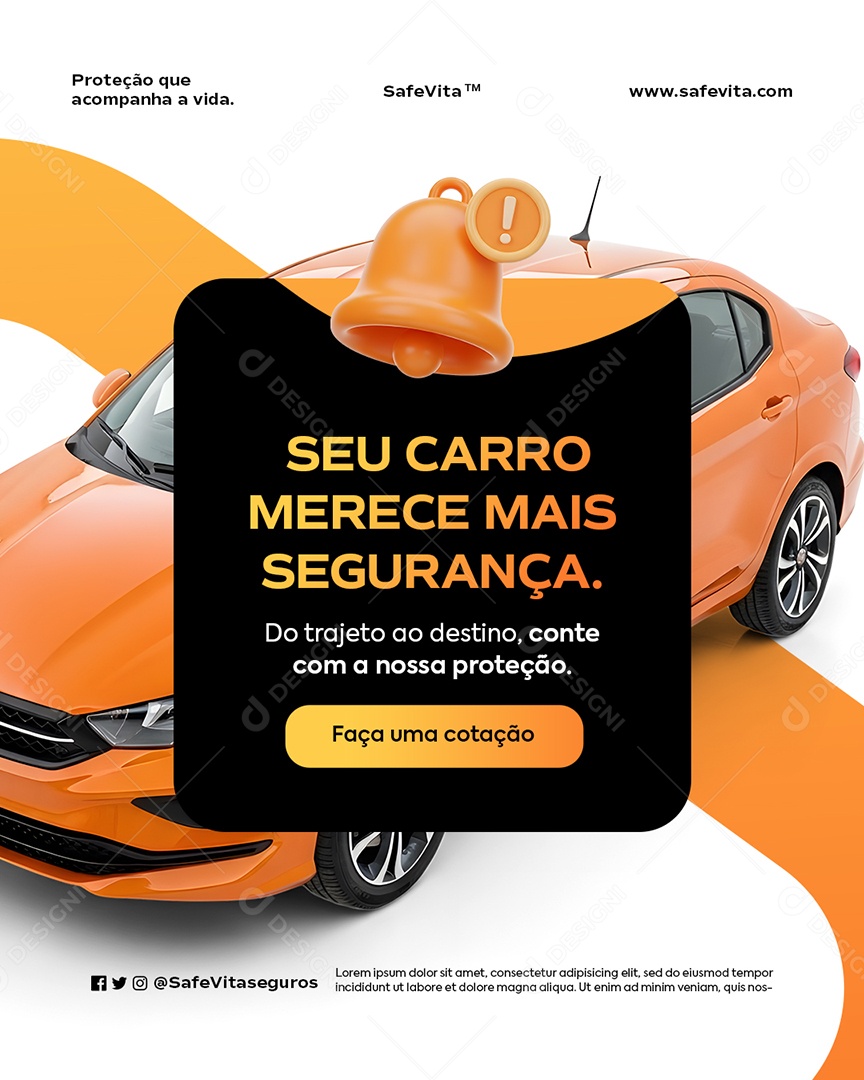 Seguradora Seu Carro Merece Mais Segurança Social Media PSD Editável