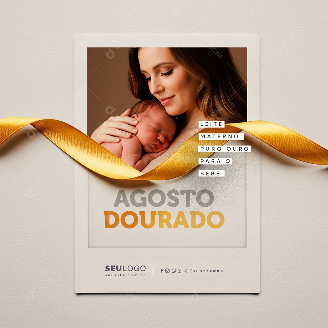 Agosto Dourado Mês Do Incentivo à Amamentação Social Media PSD Editável