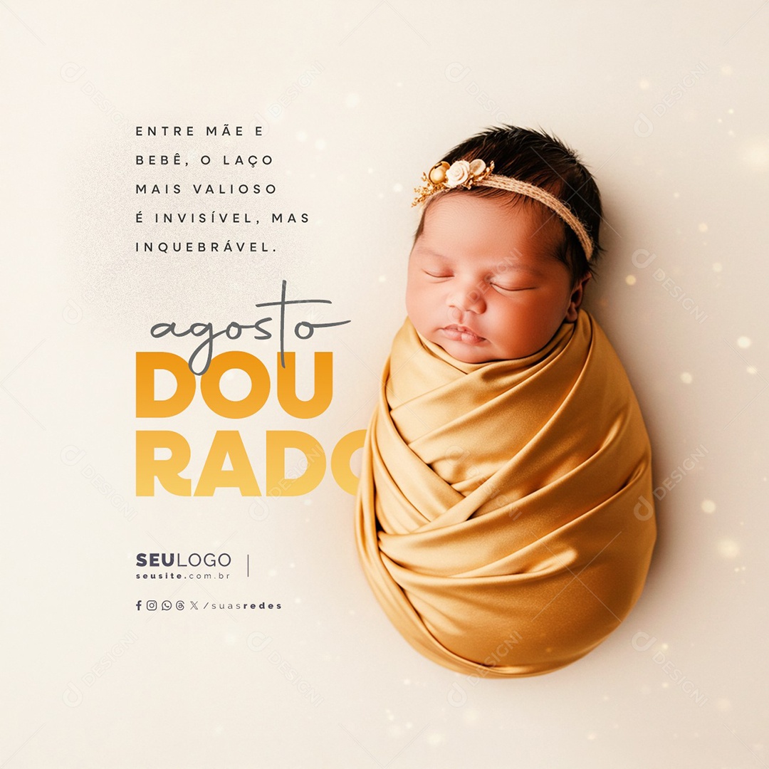 Agosto Dourado Mês Do Incentivo à Amamentação Social Media PSD Editável