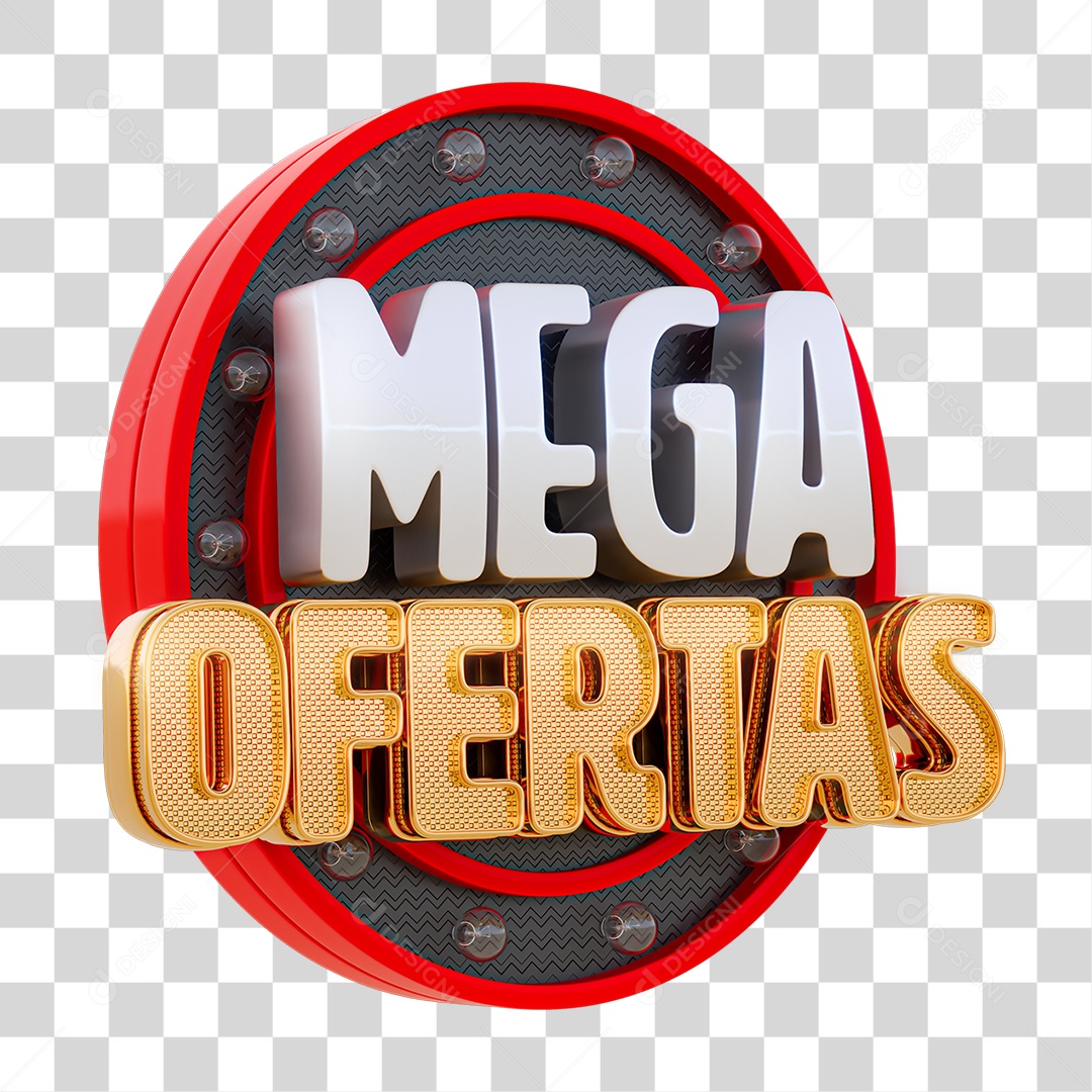 Selo 3D Mega Ofertas PNG Transparente