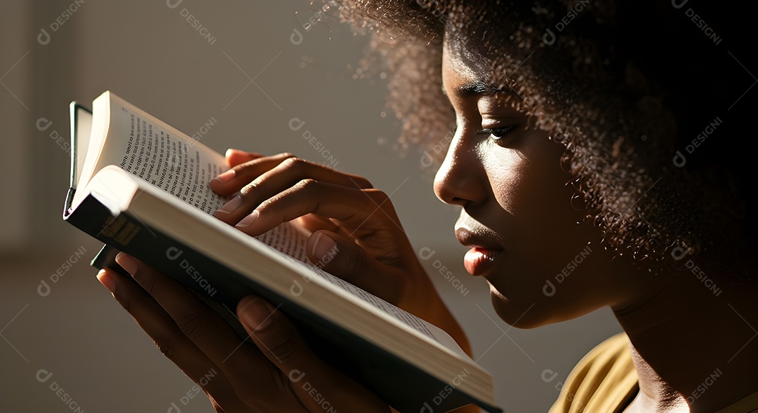 Pessoa jovem lendo livro