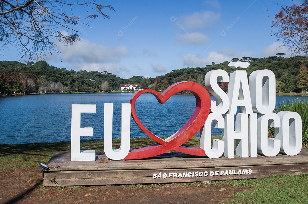 Imagem mostra o Lago São Bernardo em São Francisco de Paula, no Rio Grande do Sul