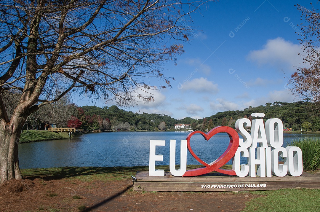 Imagem mostra o Lago São Bernardo em São Francisco de Paula, no Rio Grande do Sul