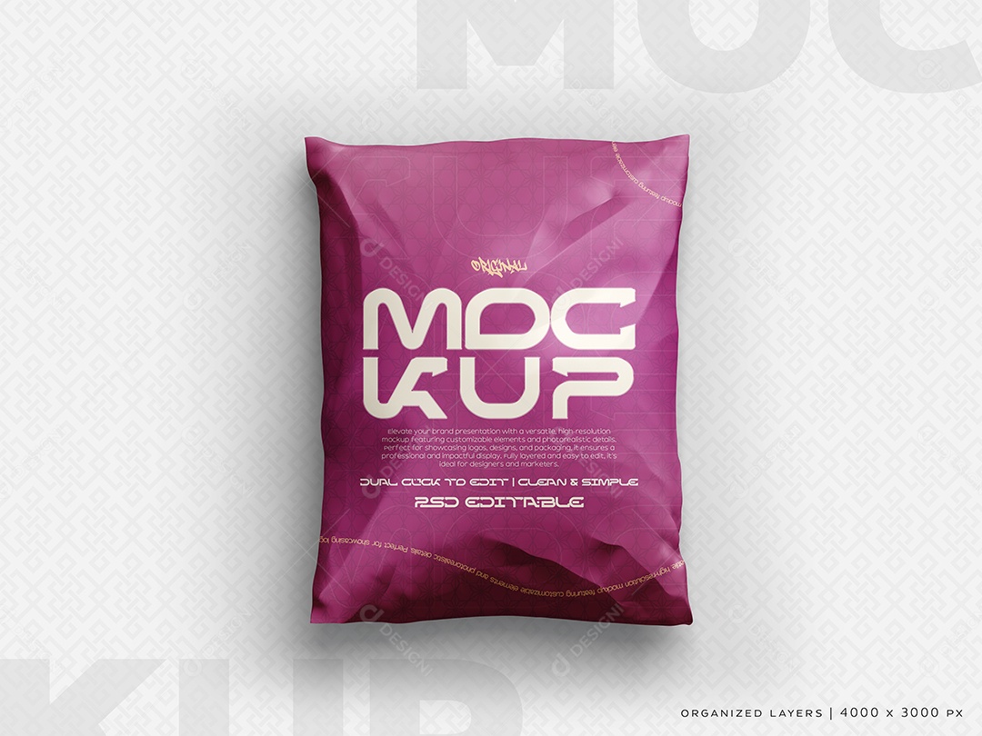 Embalagem Pacote Mockup PSD Editável