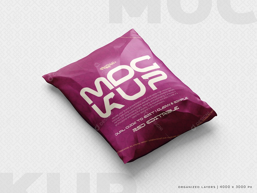 Embalagem Pacote Mockup PSD Editável